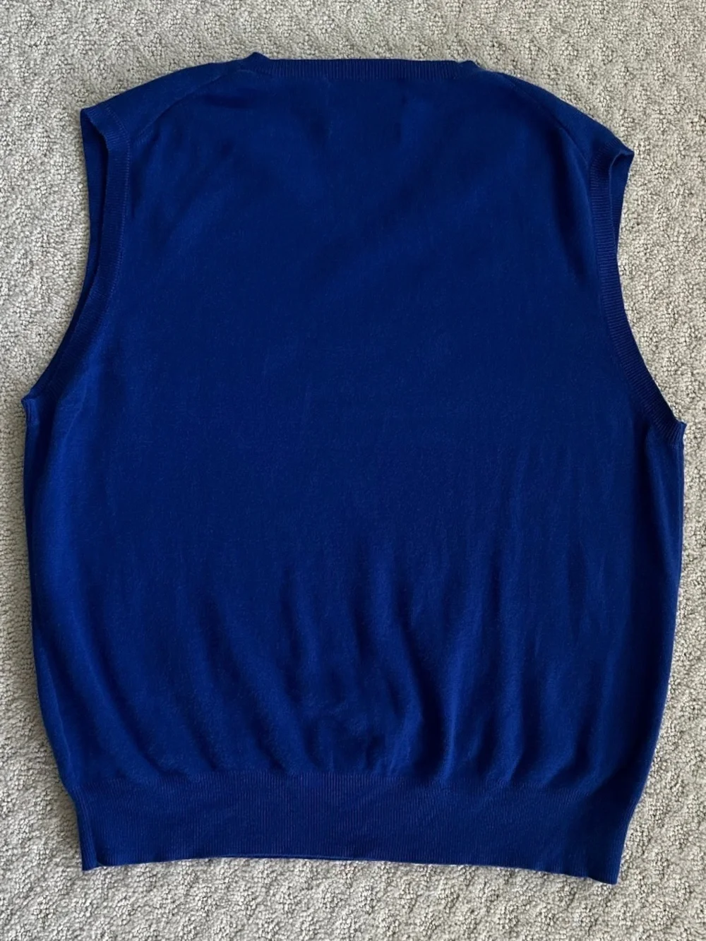 Polo By Ralph Lauren Cotton V-Neck Sweater Vest Royal Blue M Classic Preppy Soft